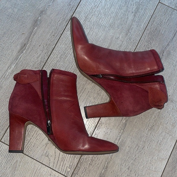 Ralph Lauren Breanne Heels Boot Bootie Red Leather 10US bow back leather bootie - Picture 9 of 12